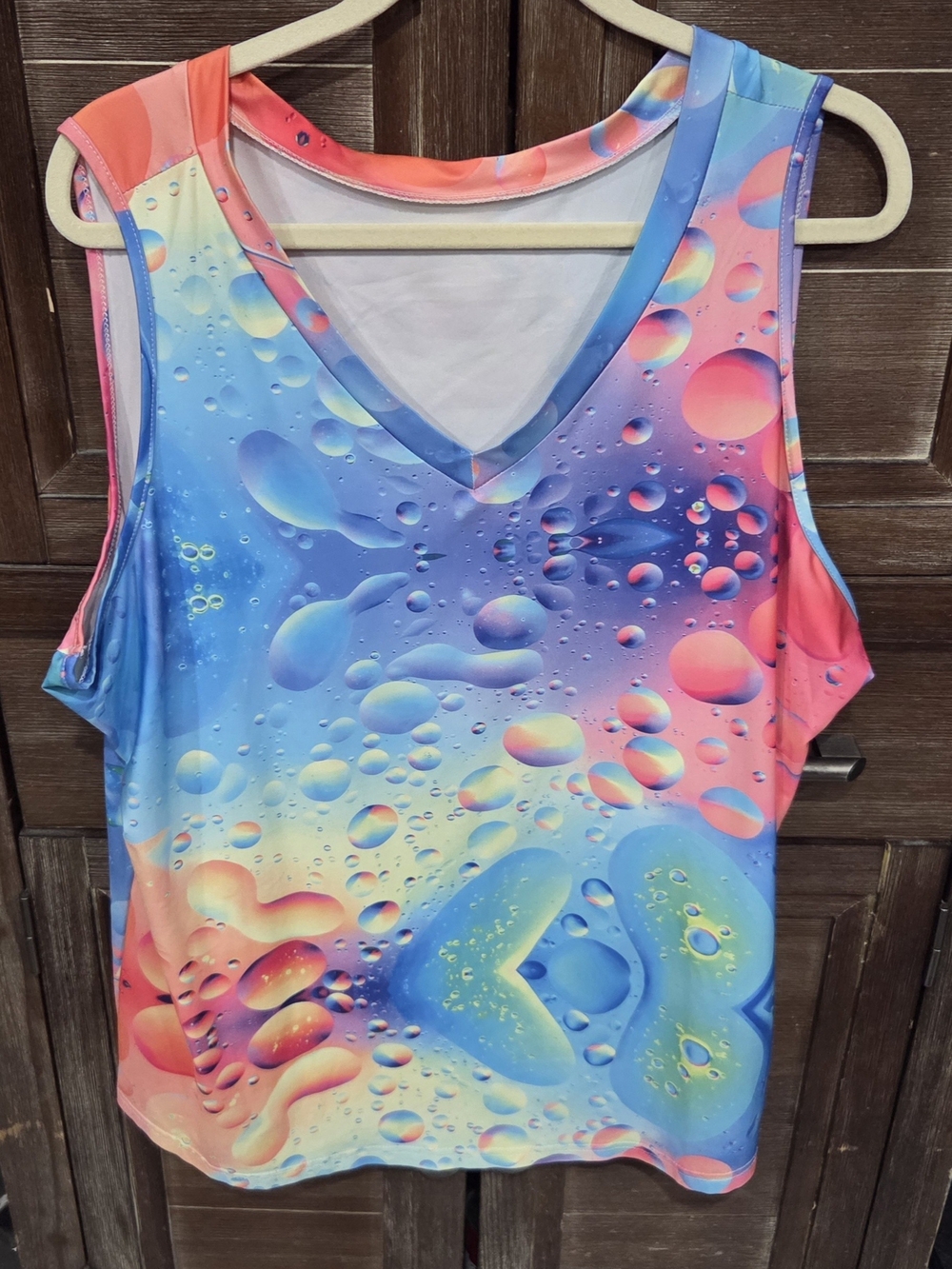 Vibrant Multicolor Women's V-Neck Tank Top 2X